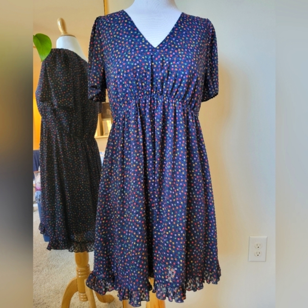 Madewell Ruffle Sleeve Flutter Hem Dress